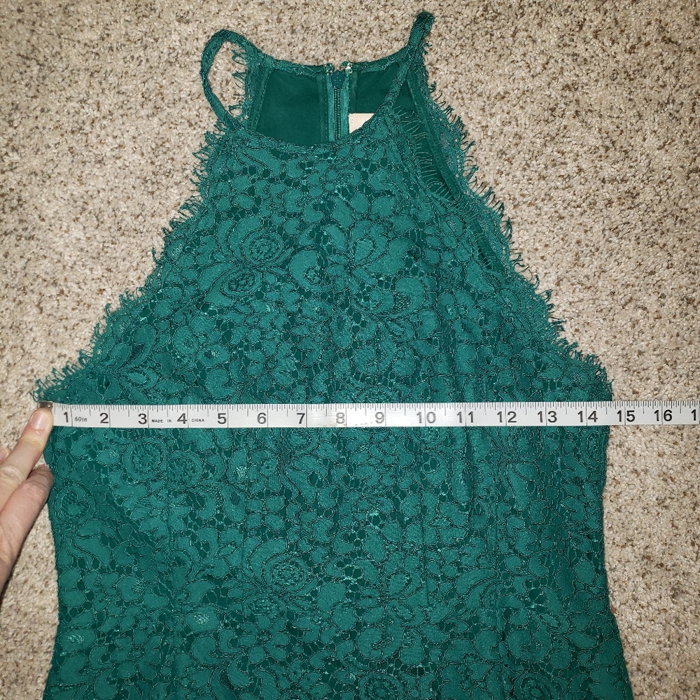 LOFT Lace Green Halter midi dress for special occasions - wedding, party, date - Picture 7 of 11